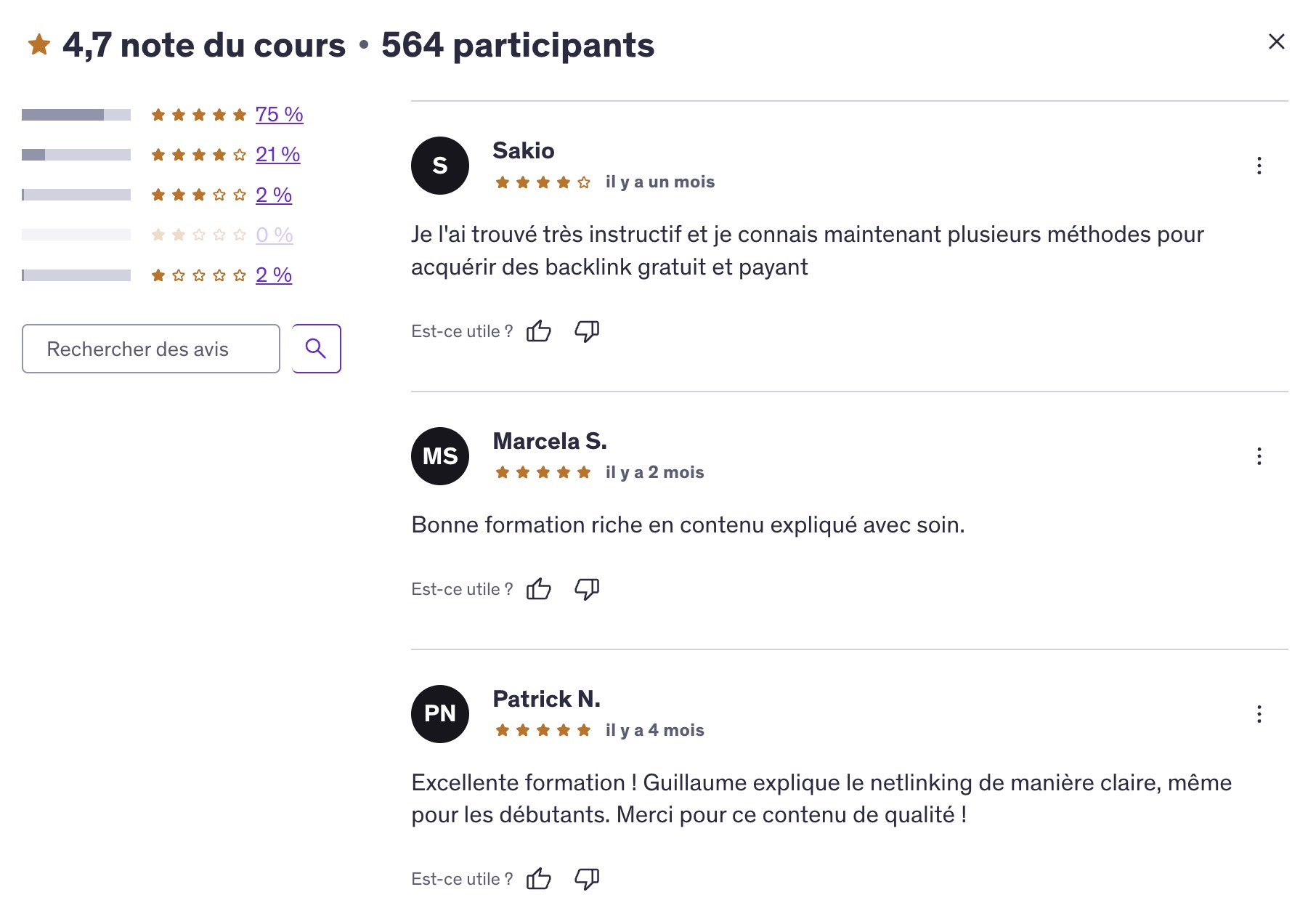 avis sur la formation de netlinking de Guillaume Guersan